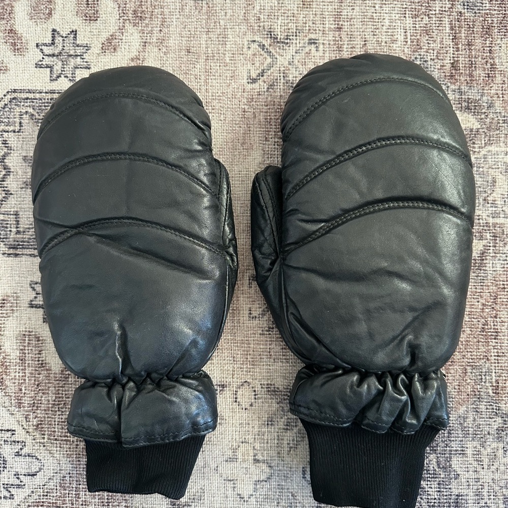 Cowhide Leather Down Mittens